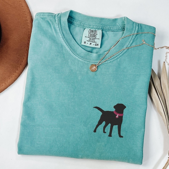 Embroidered Black Lab Shirt, Comfort Colors Black Labrador Retriever TShirt, Black Lab Mom Gift, Lab Dad Gifts, Labrador Embroidery Crewneck