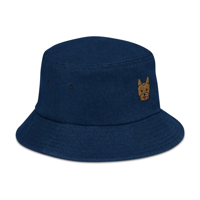 Yorkie Embroidered Bucket Hat, Yorkie Denim Hat, Yorkshire Terrier Hat, Yorkie Mom Gift, Yorkie Gifts, Yorkie Terrier Bucket Hat, Yorkies image 5
