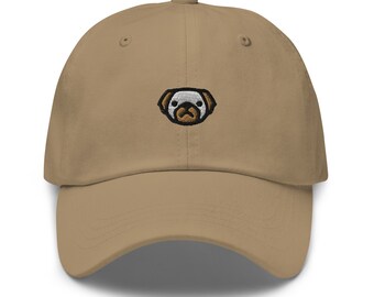 Pug Mom Baseball Cap Olive Distressed Vintage Wash Pug Gifts Pug Lover Gift