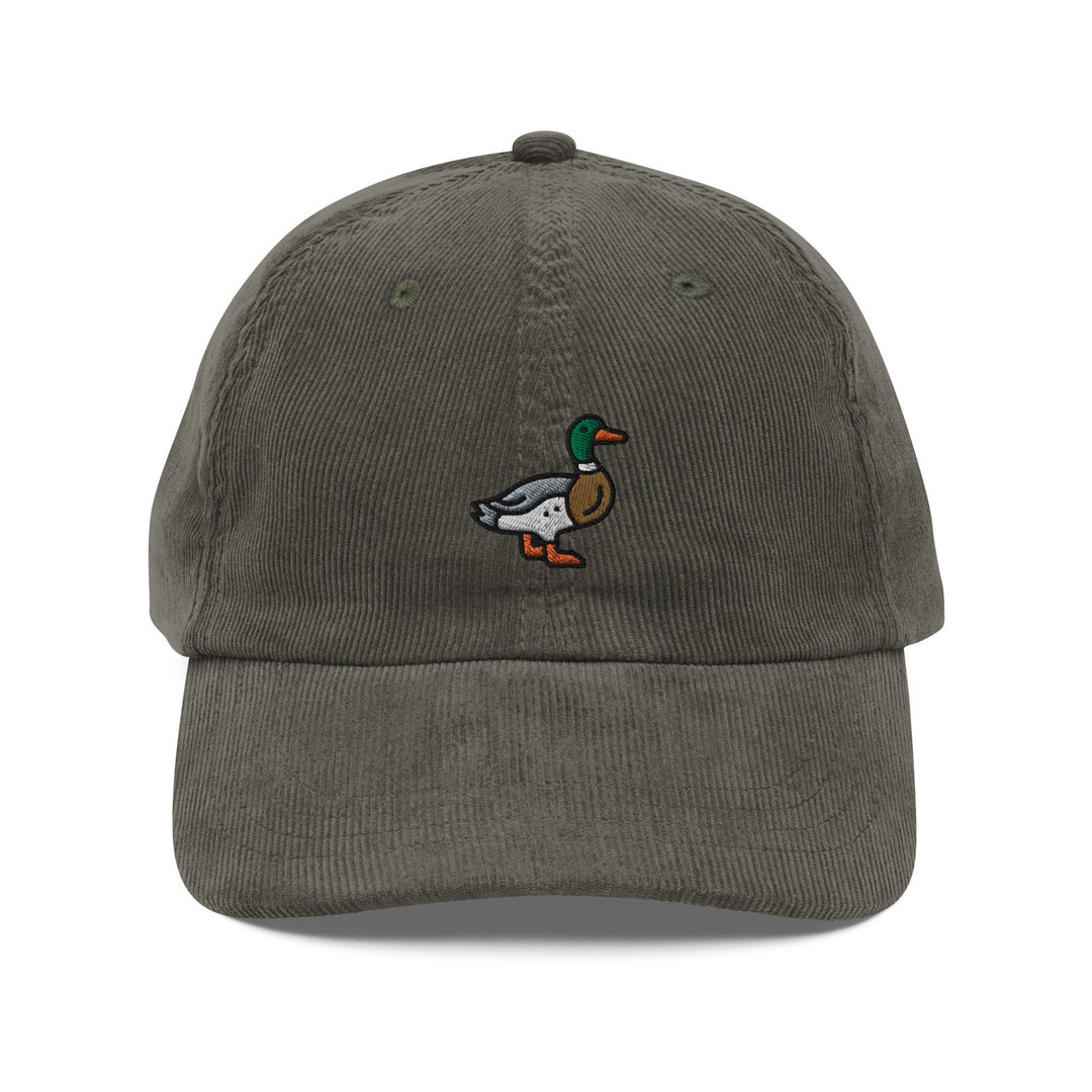 Embroidered Mallard Cap, Mallard Duck Corduroy 6 Panel Dad Hat ...