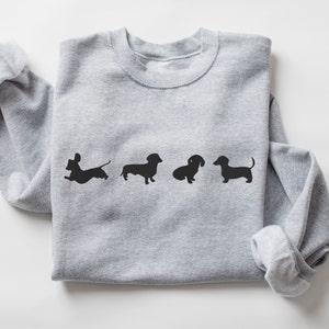 Embroidered Dachshunds Shirt, Doxie Embroidery Sweatshirt, Dackel Gifts, Dachshund Crewneck, Gift for Dachshund Mom, Wiener Dog Gifts