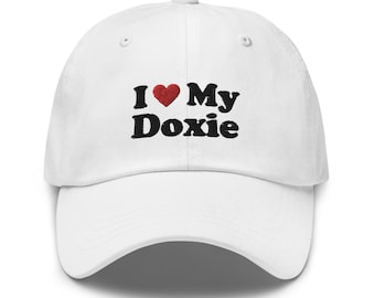 Retro Dachshund Baseball Cap, Cute Doxie Mom Embroidered Hat, Dackel Gifts, Doxie Dad Hat, Doxie Cap, Vintage Inspired Dog Mom 6 Panel Cap
