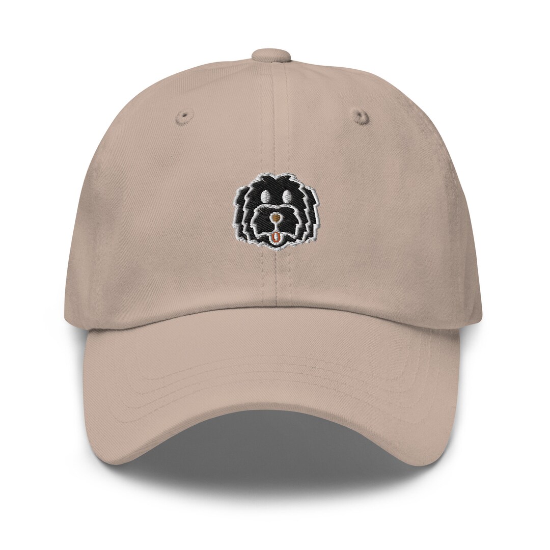 キャップ DOODLE BALL CAP DARK NAVY Black Doodle Cap, Black Labradoodle Embroidered Hat, Black