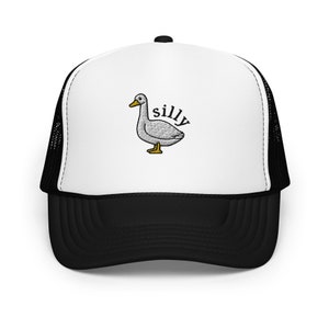 Silly Goose Trucker Hat, Embroidered Goose Foam 5 Panel Trucker Hat, Fun Gift for Silly Goose Lover, Trending Funny Caps, Embroidery, Trendy