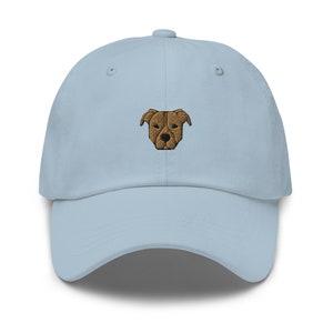 Brown Pitbull Cap, Embroidered Pit Bull Dad Hat, Pitbull Baseball Cap, Pitbull Mom Gift, Pittie, American Bully, Staffordshire Terrier Hat