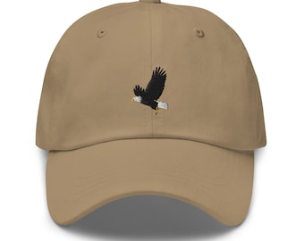 Embroidered Eagle Baseball Cap, Bald Eagle Hat, Eagle Lover Dad Hat, Eagle Embroidery, Eagle Gifts, Eagles, Bird Caps, Eagle Six Panel Hat