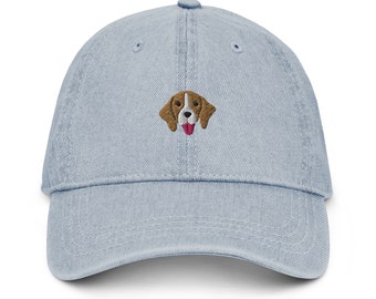 Beagle Denim Hat, Embroidered Beagle Baseball Cap, Beagle Mom Hat, Beagle Dad Hat, Beagle Gifts, Beagle Lover Denim Cap, Beagles, Beagle Mom