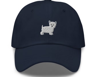 Cute Westie Hat, Embroidered West Highland White Terrier Baseball Cap, Westie Gifts, Gift for Westie Mom, Westie Owner, Westie Dad, Westies