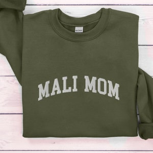 Embroidered Malinois Sweatshirt, Mali Mom Crewneck, Belgian Malinois Mom Sweater, Gift for Malinois Moms, Malinois Gifts, Embroidered Top