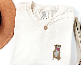 Embroidered Pitbull Comfort Colors Shirt, Pittie Mom Crewneck, American Bully, Staffordshire Terrier, Pit Bull, Pitbulll Embroidery TShirt