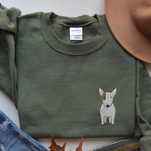 Bull Terrier Embroidered Sweatshirt, Bull Terrier Mom Crewneck, Bull Terrier Lover Gift, Bull Terriers, Bull Terrier Jumper, Embroidery