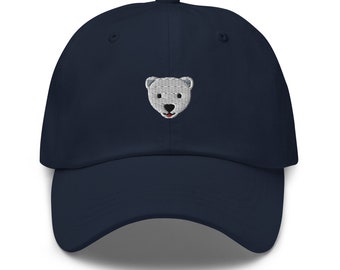 Polar Bear Embroidered Cap, Cute Bear Baseball Cap, Polar Bears, Bear Embroidery, Polar Bear Dad Hat, Polar Bear Lover, Animal Lover Gifts