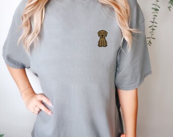 Labrador Retriever TShirt, Yellow Lab Embroidered Comfort Colors Unisex Shirt, Cute Yellow Lab Oversized Shirt, Golden Lab T-Shirt, Lab Gift
