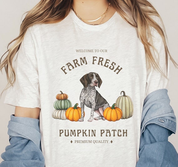 German Shorthaired Pointer TShirt, GSP Pumpkin Patch Shirt, Cute GSP Mom Gift, GSP Fall Tee, Pointer Fall Pumpkin Crewneck, Pointer Mom Gift