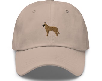 Malinois Baseball Cap, Embroidered Belgian Malinois Dad Hat, Belgian Shepherd Six Panel Hat, Malinois Mom Gift, Malinois Dad Gifts