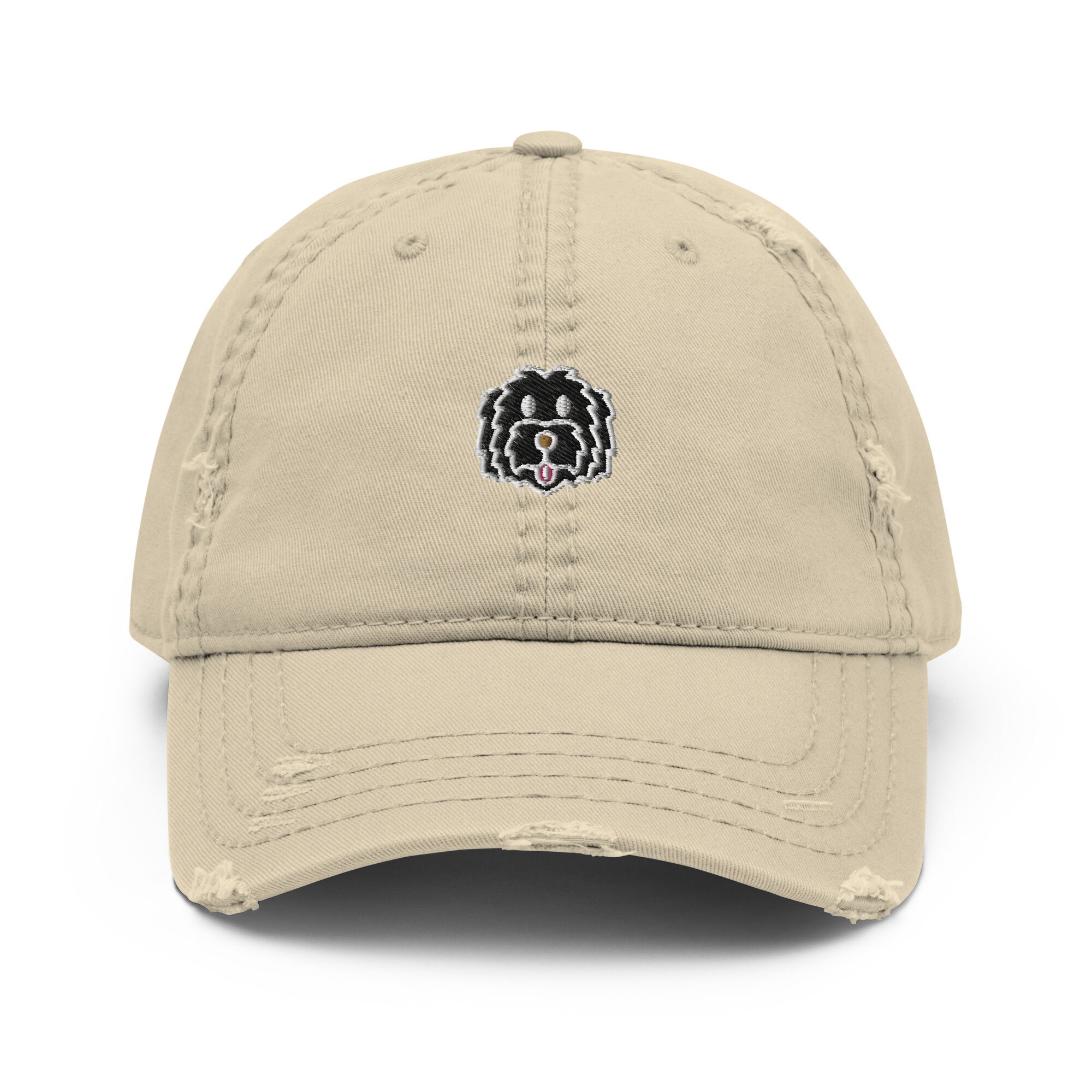 キャップ DOODLE BALL CAP DARK NAVY Black Doodle Distressed Hat, Doodle Embroidered Hat