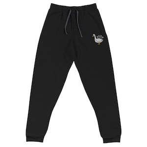 Embroidered Silly Goose Joggers, Unisex Jogging Pants, Embroidery, Fun Silly Goose Sweat Pants, Cute Silly Goose Lover Gift, Jogging Pants