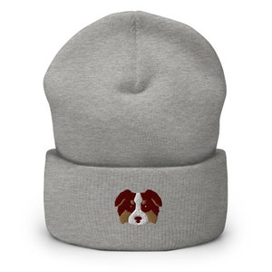 Red Tricolor Australian Shepherd Beanie, Red Tri Color Aussie Hat, Tri-color Aussie Dog Mom Gift, Aussie Dog Gifts, Australian Shepherd Gift