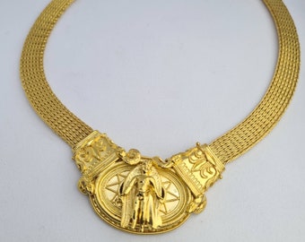 God Eros Collier en Or 22K , Dieu de l’Amour Grec Ancien , Bijoux de Musée , Or massif 22ct. Certifié Or Poinçonné