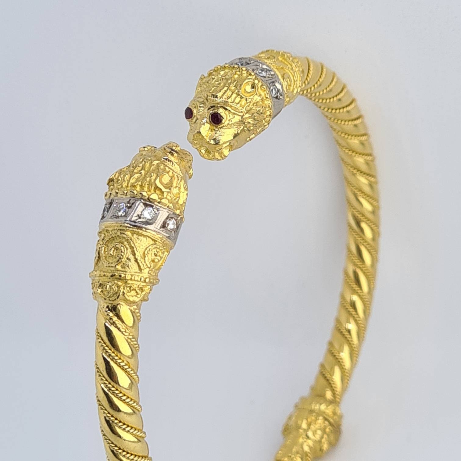 Men's Women's Lion Heads Clasp Gold Plated Stainless Steel Franco Chain  Bracelet | eBay