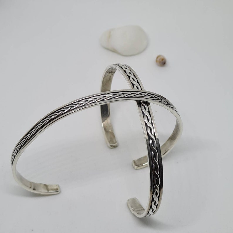 Braided pattern Rustic Cuff,Greek Jewelry,Handmade Jewelry Adjustable Cuff in Solid Silver 925 Silver Bracelet Open Bangle