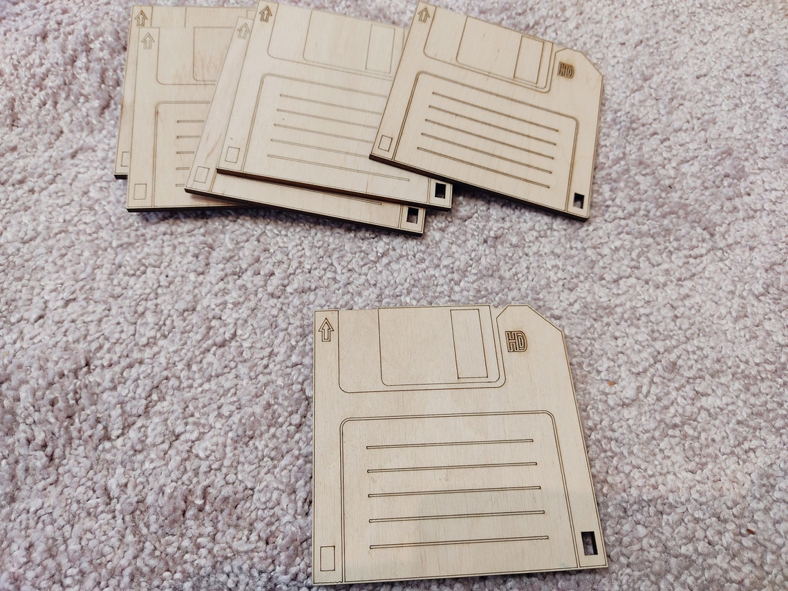 Floppy Disk Coaster Vector File Retro Diskette Coaster Laser Etsy