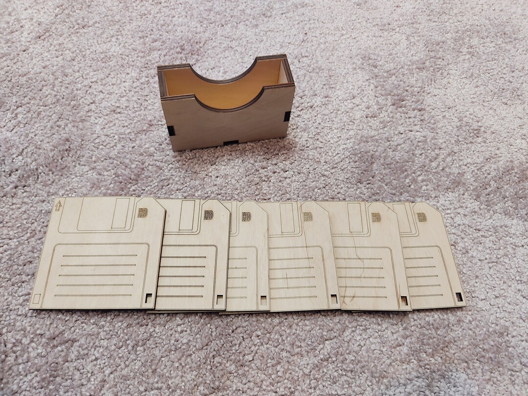 Floppy Disk Coaster Vector File Retro Diskette Coaster Laser Etsy