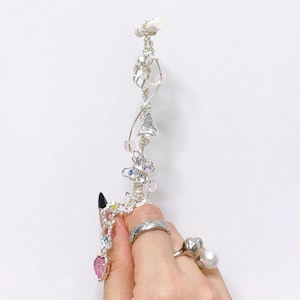 Crystal Points cigaretthållare, Silver Dream Butterfly rökring, röktillbehör