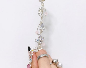 Crystal Points-sigarettenhouder,Silver Dream Butterfly Smoke Ring,Rookaccessoires