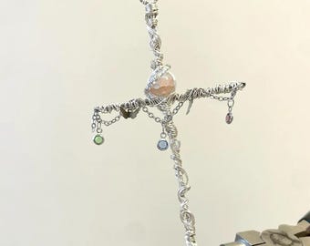 Crystal Points-sigarettenhouder, rookaccessoires, stijlvolle modieuze kruishouder, hippiering