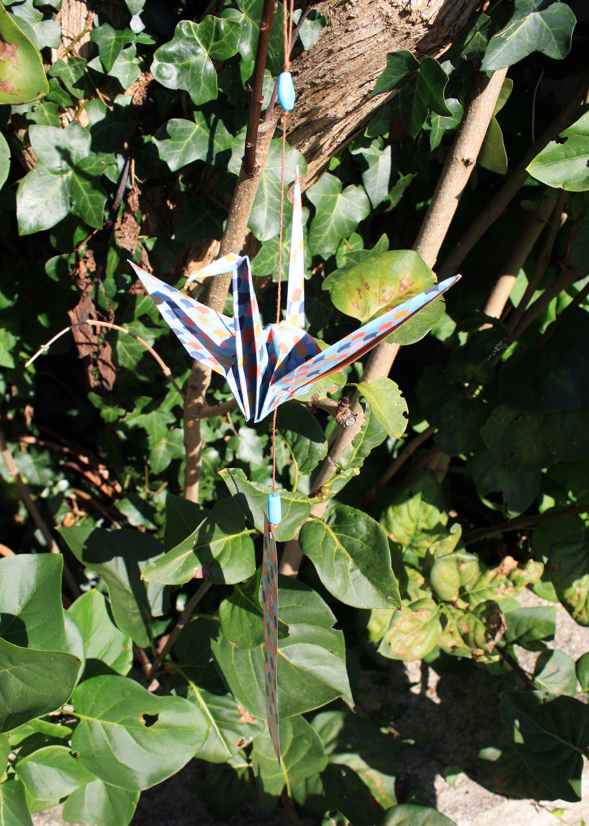 Grue Porte-Bonheur en Origami, Papier Motifs Japonisants