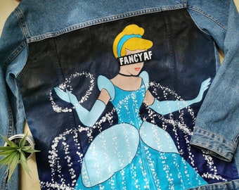 Disney Cinderella - hand painted custom denim jacket