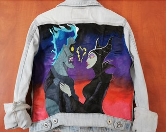 Disney Villains Maleficent Hades - handmade custom denim jacket