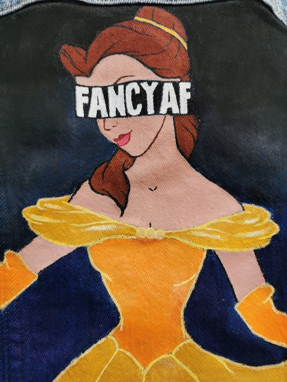 Disney Beauty and the Beast Belle - Hand Painted Custom Denim Jean
