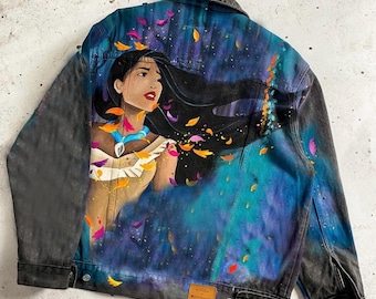 Disney Pocahontas - hand painted custom denim jean jacket
