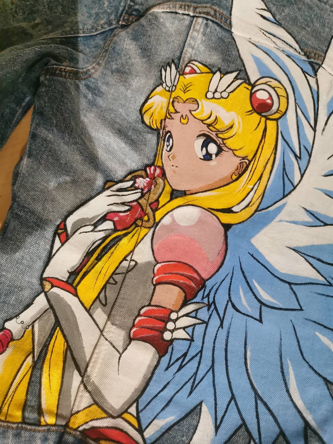 Sailor Moon Usagi Made to Order - Hand Painted Custom Denim Jean 