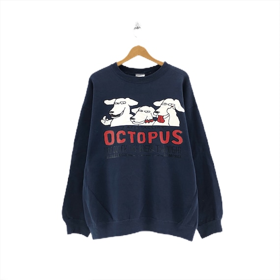 Rare!! Vintage Octopus Cartoon sweatshirt Three Do