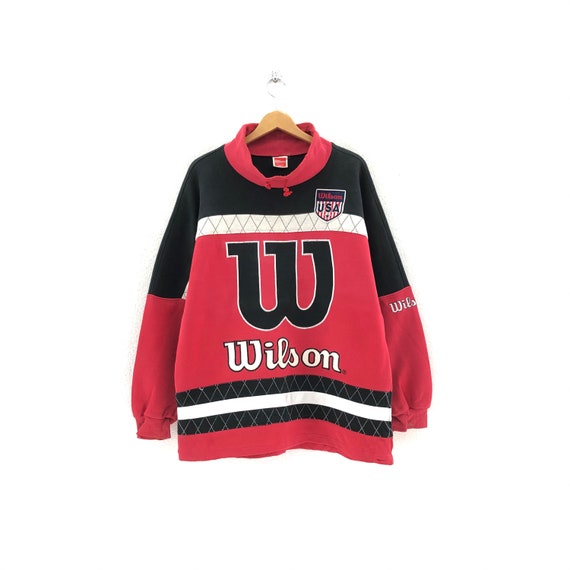 Rare!!Vintage Wilson USA Sweatshirt Big Logo Embro