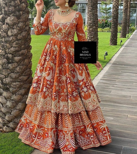 Navy Blue Designer Wedding & Bridal Anarkali Gown - Asian Party Wear