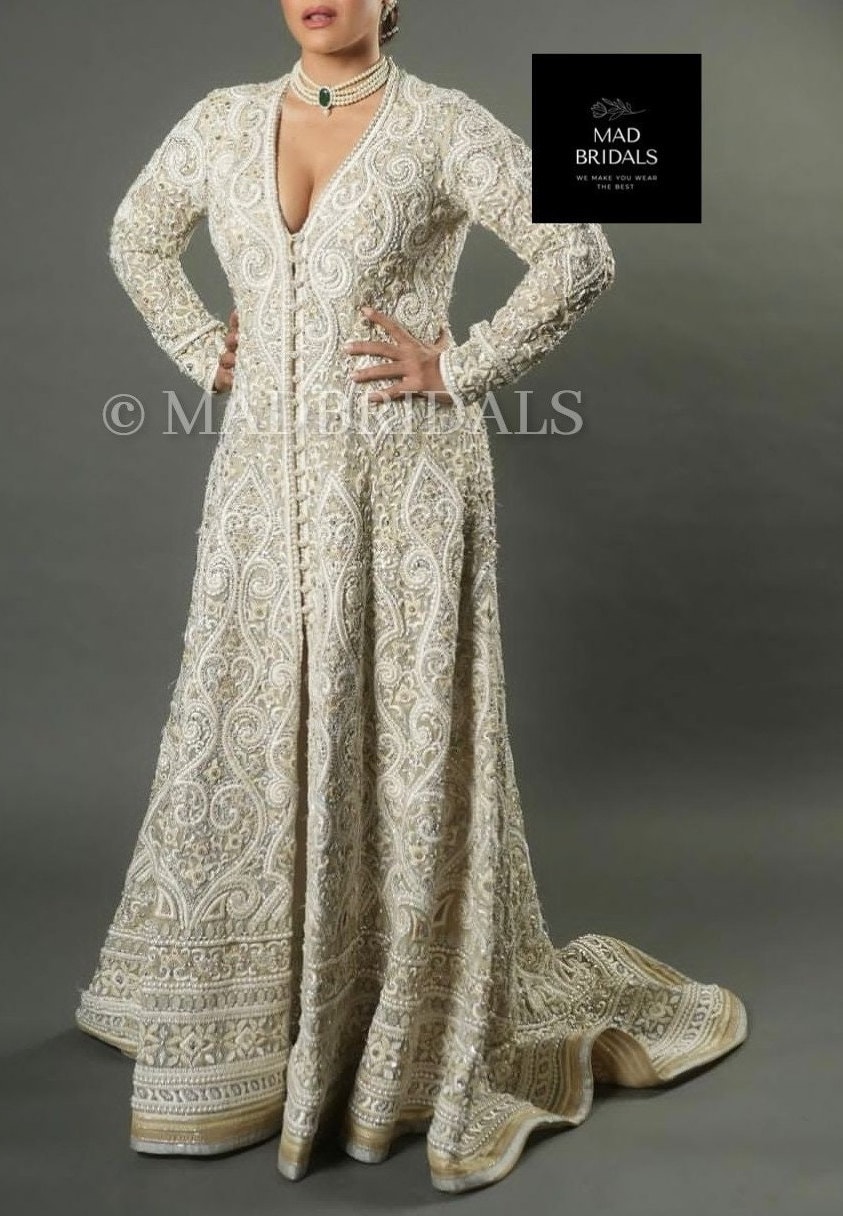 Grey Chinon Silk Anarkali For Indian & Pakistani Wedding Festival - Thread & Sequence Embroidery