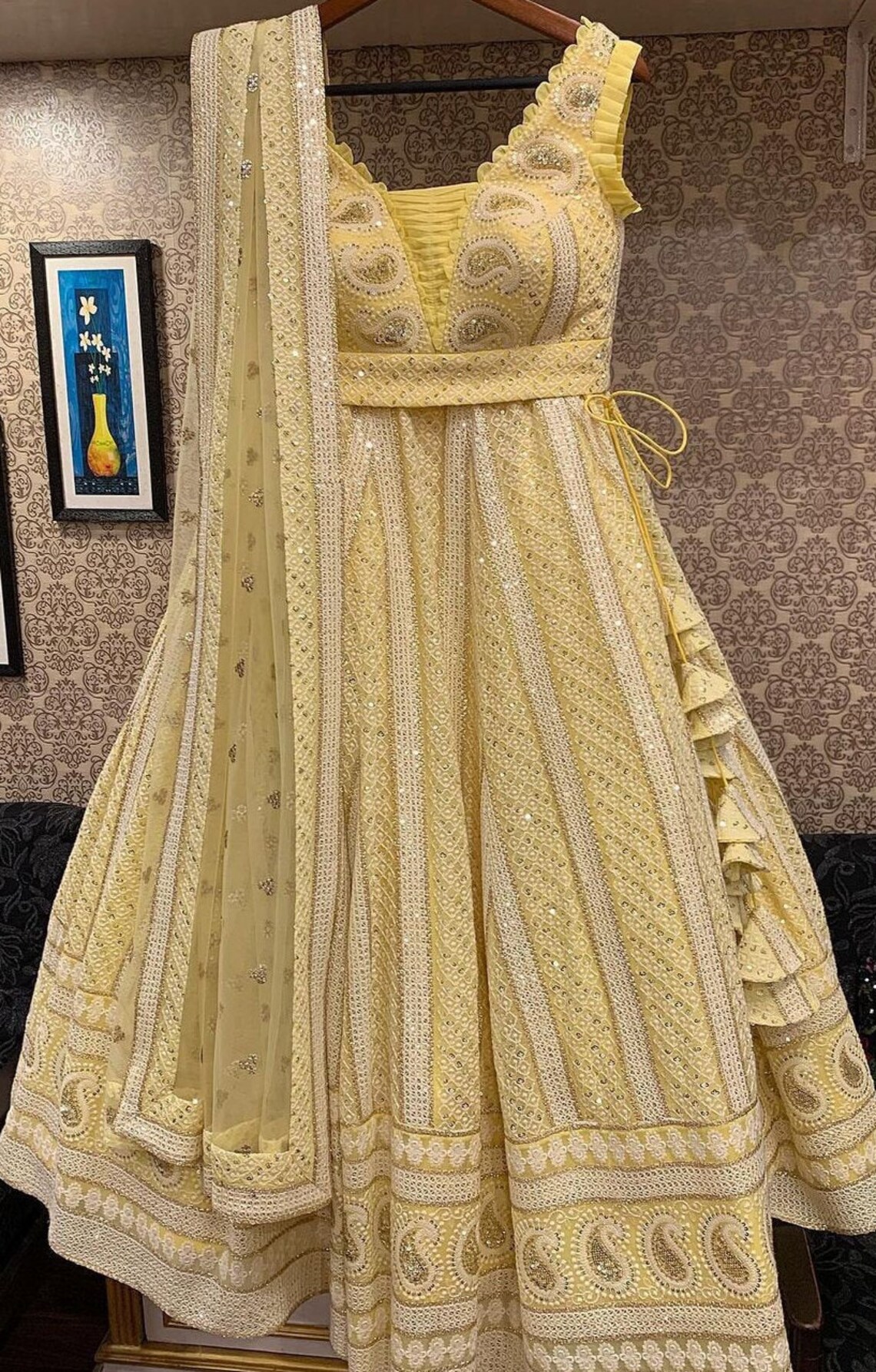 Handmade Lucknowi Chikankari pastel lehenga bridal chikankari Etsy