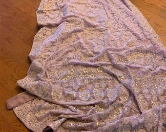 Puro Georgette Chikankari Saree mukaish saree, rosa chikankari Saree, boda chikankari saree, dama de honor saree, saree nupcial