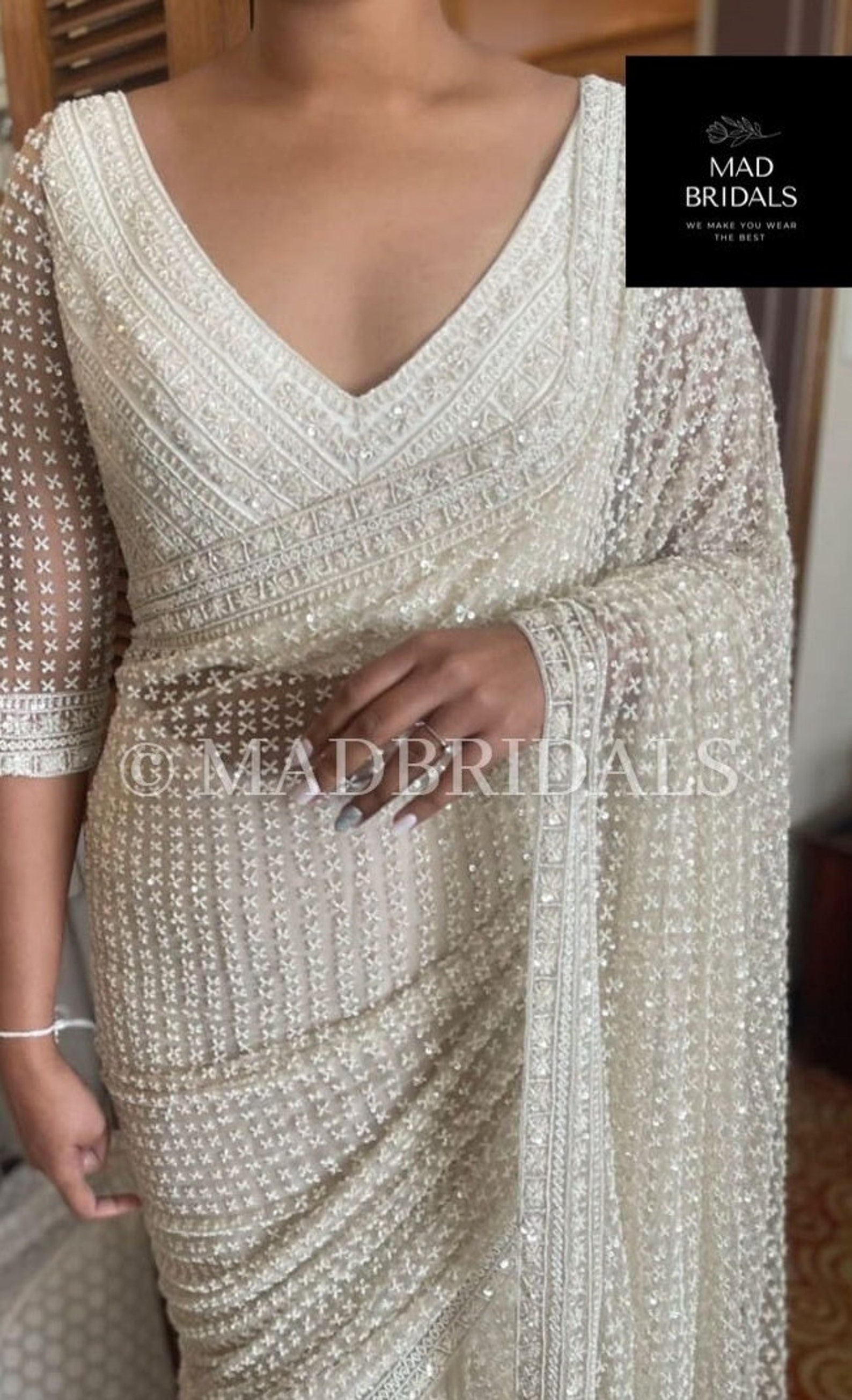 Ivory saree (Mala)