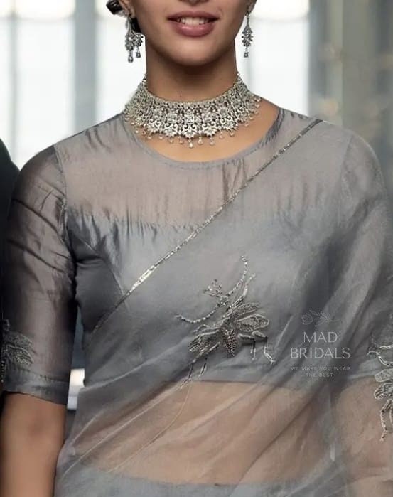 Organza Saree + Diamond Necklace - Mother's Day Bundle main image 0