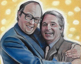 an original one off pastel portrait painting of britains best loved comedy duo MORECAMBE AND WISE