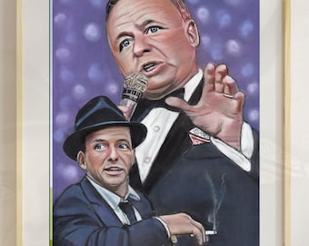 Frank Sinatra Pastel Portrait – Captivating Artwork for Music Lovers and Home Decor Enthusiasts