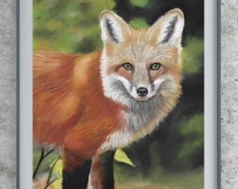 Red Fox Pastel Painting: Original Wildlife Art