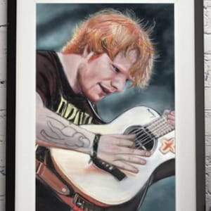 Ed Sheeran Original Pastel Portrait, Gift For Ed Sheeran Fans, Handmade Art, Fan Art Decor, Musician Portrait
