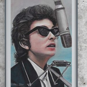 Original Bob Dylan Pastel Portrait, Pastel Art Piece, Music Icon Portrait, Collectible Art, Handmade, Gift for Music Lover