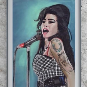 Vibrant Amy Winehouse Pastel Art – A Unique Tribute for Music Lovers and Home Decor Enthusiasts